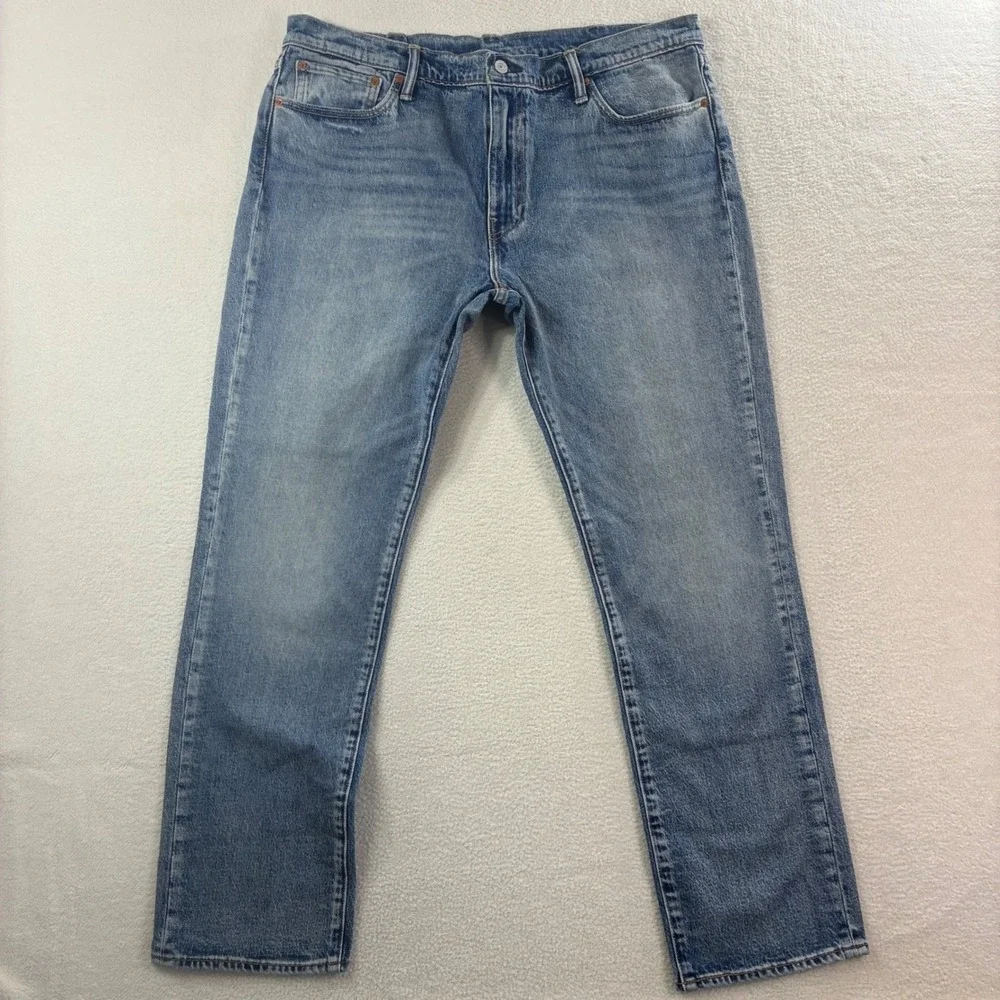 Levis 511 Slim Jeans Mens 40x32 Blue Light Wash Stretch Faded Whiskered‎ NWT